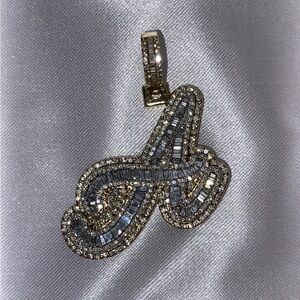 CustomVVS Baguette A-Initial 10k Gold + White